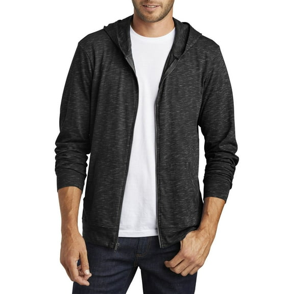 JustBlanks Full Zip Hoodie Cotton Poly Blend Lightweight Front Pockets Metal Zipper