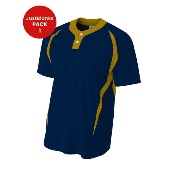 JustBlanks Men Short Sleeve T Shirts Performance Lightweight 2 Button Color Blocked Baseball Henley