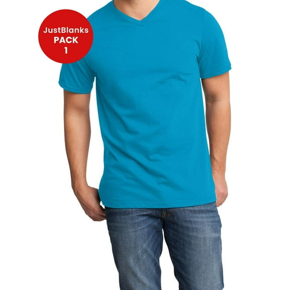 JustBlanks Men Women Slim Fit V Neck Breathable Cotton Durable Shoulder Taping T-Shirt