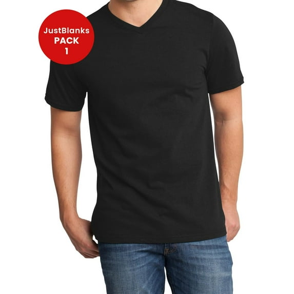 JustBlanks Men Women Slim Fit V Neck Breathable Cotton Durable Shoulder Taping T-Shirt