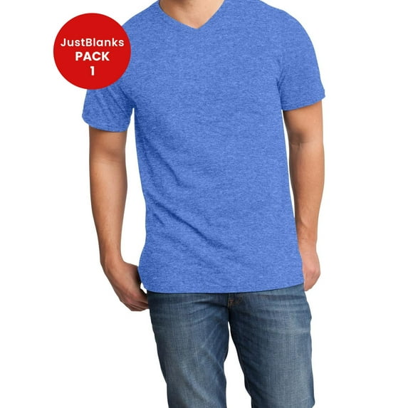 JustBlanks Men Women Slim Fit V Neck Breathable Cotton Durable Shoulder Taping T-Shirt