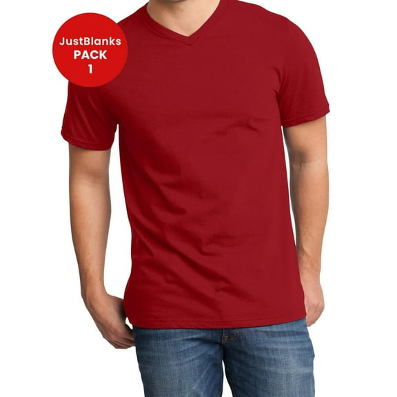 JustBlanks Men Women Slim Fit V Neck Breathable Cotton Durable Shoulder Taping T-Shirt