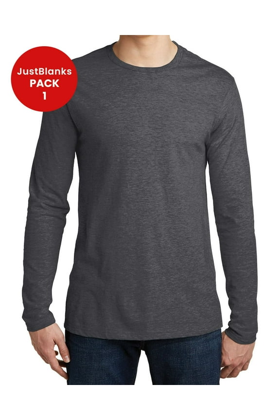 Men's Long Sleeve Very Important Tee 4.3-ounce, 100% Combed Ring Spun Cotton Slightly Slimmer Body Crew Neck T-Shirt for Men - Heathered Charcoal - 4X-Large