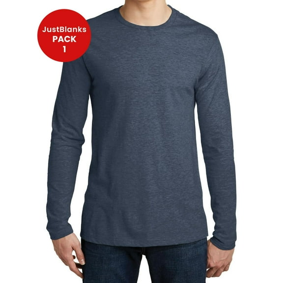 JustBlanks Long Sleeve Soft Combed Cotton Breathable Durable T Shirt