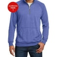 thumbnail image 1 of JustBlanks Mens Long Sleeves Lightweight Fleece 1 4 Zip Reverse Coil Zipper Cotton Poly Casual Pullover Sweater, 1 of 1