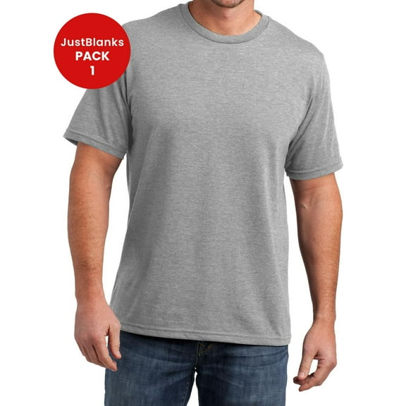 JustBlanks Mens Perfect Blend Crew Neck T Shirt Shoulder to shoulder taping 1x1 rib knit neck