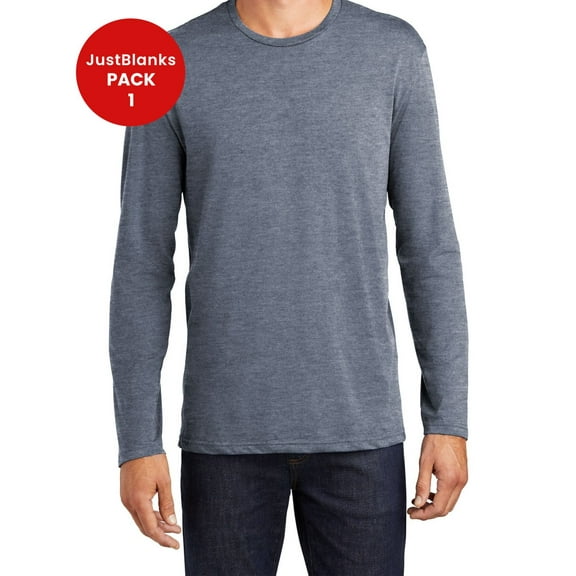 JustBlanks Mens Lightweight Long Sleeve Cotton Tee Comfortable Fit Durable Rib Knit Collar