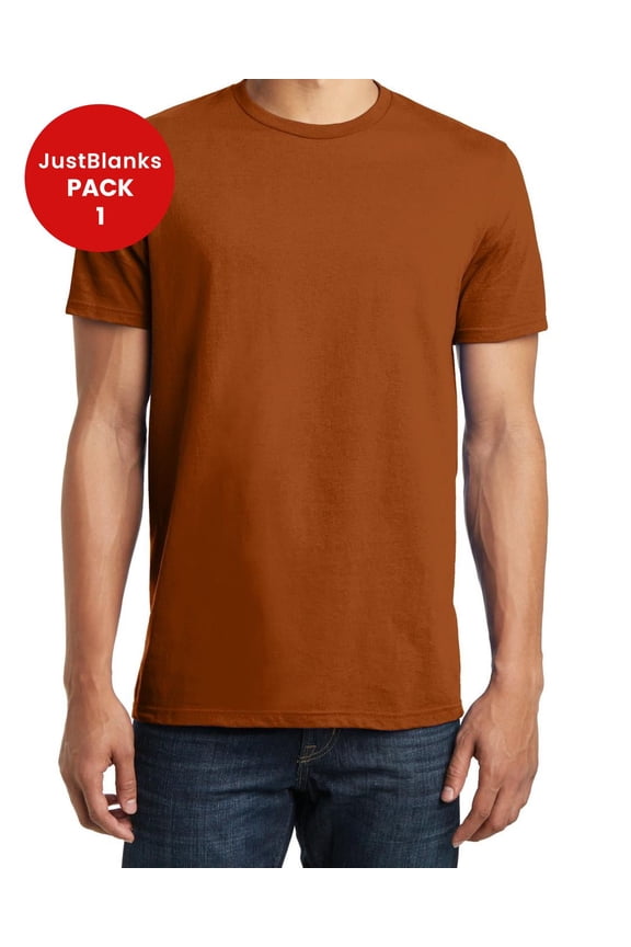 Men's Short Sleeve Concert Tee 4.5-ounce, 100% Soft Spun Cotton Slightly Slimmer Body Jersey Crew Neck Tee Shirt for Men - Burnt Orange - 4X-Large