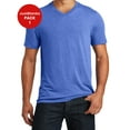 thumbnail image 1 of JustBlanks Men's Short Sleeve Perfect Tri T-Shirt Tee Look of Perfection Shoulder to Shoulder Taping Poly-Cotton V-Neck Tee for Men - Royal Frost - 4X-Large, 1 of 1