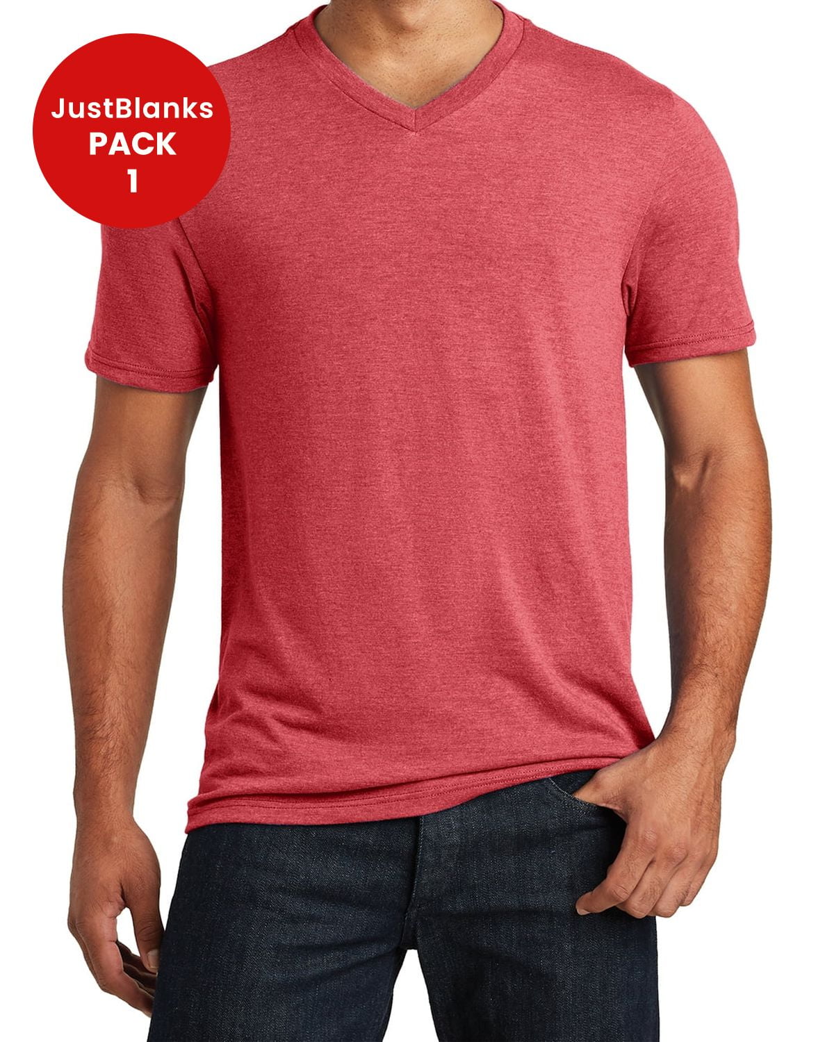JustBlanks Mens Tri Blend V Neck Soft Comfortable Lightweight Casual T ...