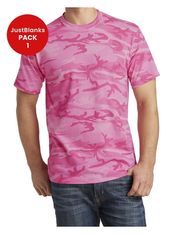 Core Cotton Camo T Shirt for Comfort Relabeling Rib Knit Collar Back Neck Tape