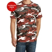 JustBlanks Core Cotton Camo T Shirt for Comfort Relabeling Rib Knit Collar Back Neck Tape