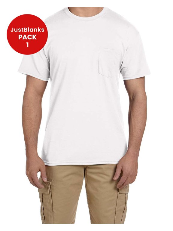 DryBlend Pocket T Shirt Classic Width Rib Collar Taped Neck