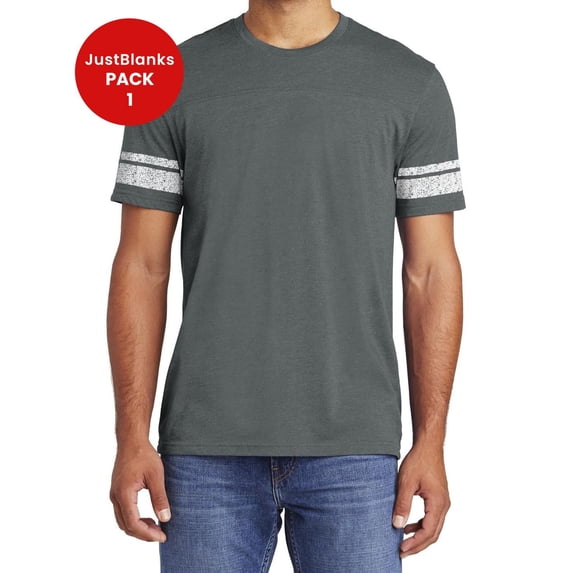JustBlanks Mens Vintage Athletic Game Day T Shirt with Striped Sleeves
