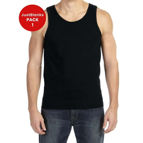 JustBlanks Lightweight Ringer Tank Top Semi Fitted Double Needle Stitching on Bottom Hem
