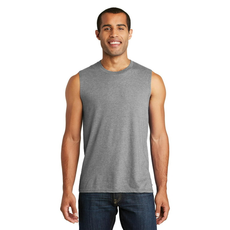 JustBlanks Men's Sleeveless V.I.T. Muscle Tank Top 4.3-ounce 100%  4.3-ounce, 100% Combed Ring Spun Cotton Crew Neck Tank Top for Men - Grey  Frost 