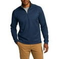 thumbnail image 1 of JustBlanks Mens 1 4 Zip Pullover with Vertical Texture Polyester Cotton Blend Cadet Collar Long Sleeves, 1 of 1