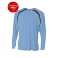 thumbnail image 1 of JustBlanks Mens Long Sleeve Color Block Crewneck for Men Athletic Performance T Shirt, 1 of 1