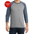 thumbnail image 1 of JustBlanks Mens Perfect Tri 3/4 Sleeve Raglan Back neck tape 4.5 oz. Weight T Shirt, 1 of 1