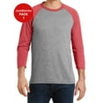 thumbnail image 1 of JustBlanks Mens Perfect Tri 3/4 Sleeve Raglan Back neck tape 4.5 oz. Weight T Shirt, 1 of 1