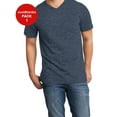 thumbnail image 1 of JustBlanks Mens Short Sleeve Very Important Tee Slightly Slimmer Body 4.3-ounce 100% Cotton Shorter SleevesV-Neck T-Shirt for Men - Heathered Navy - 4X-Large, 1 of 1