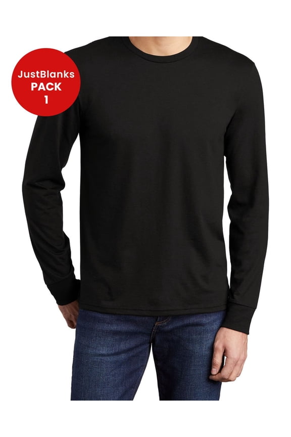 Mens Soft Tri Blend Long Sleeve Shirt Lightweight Athletic Fit Crew Neck T Shirt