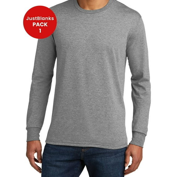 JustBlanks Mens Soft Tri Blend Long Sleeve Shirt Lightweight Athletic Fit Crew Neck T Shirt