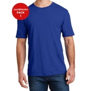 JustBlanks Mens Super Slub Crew Rib Knit Neck Ring Spun Combed Cotton T Shirt