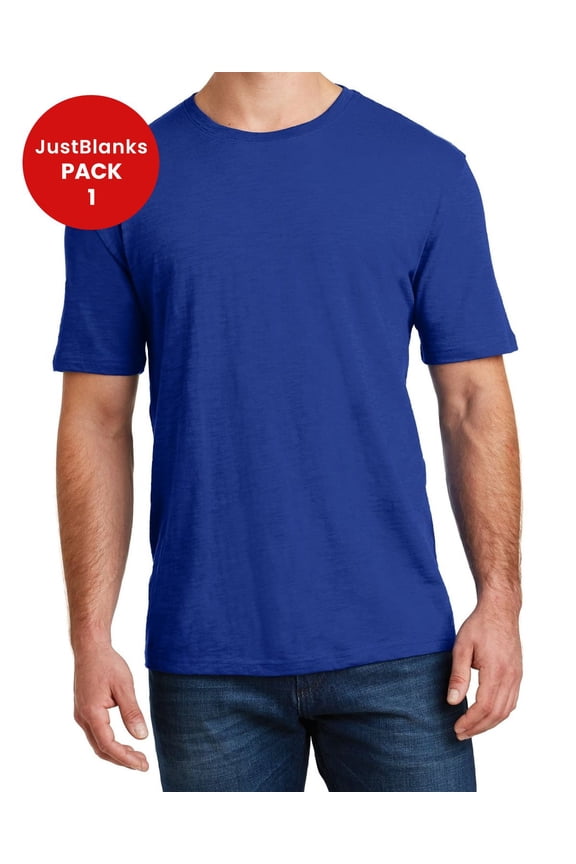 Mens Super Slub Crew Rib Knit Neck Ring Spun Combed Cotton T Shirt