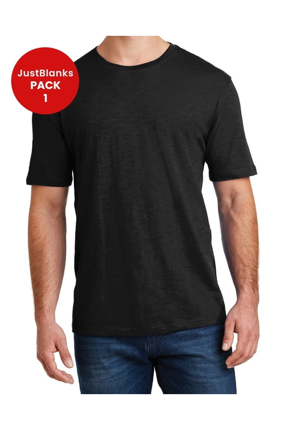 Mens Super Slub Crew Rib Knit Neck Ring Spun Combed Cotton T Shirt
