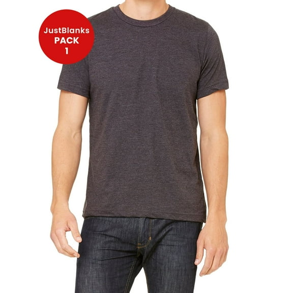 JustBlanks Mens Womens Crew Neck Tee American Made Lightweight Cotton