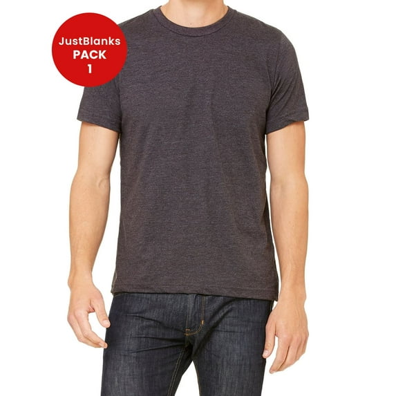 JustBlanks Mens Womens Crew Neck Tee American Made Lightweight Cotton