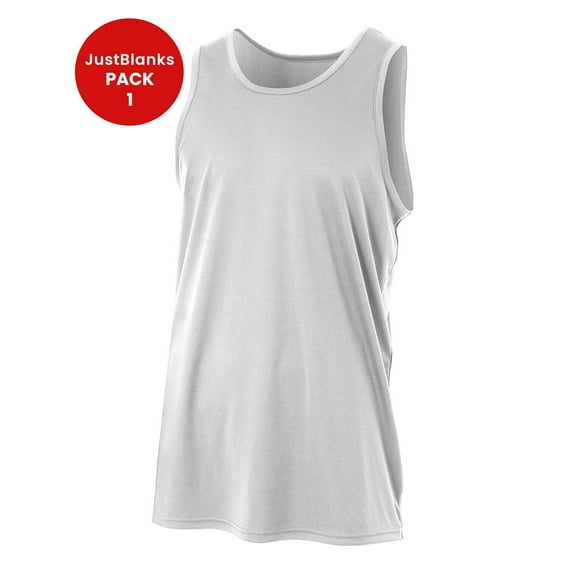 JustBlanks Mens Workout Tank Tops Performance Muscle Sleeveless Crewneck for Men