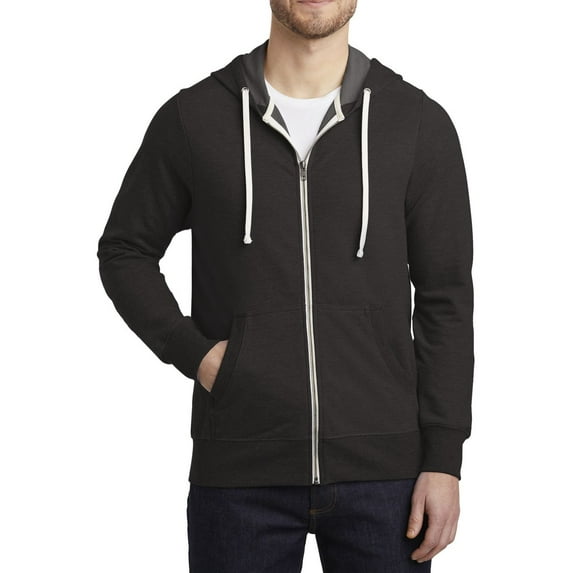 JustBlanks Full-Zip Hoodie Jacket Tri Blend French Terry Lightweight Layer Long Sleeve Front Pockets