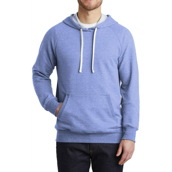 JustBlanks Tri Blend French Terry Hoodie Lightweight Pullover with Front Pocket Drawstring Hood Sweatshirts