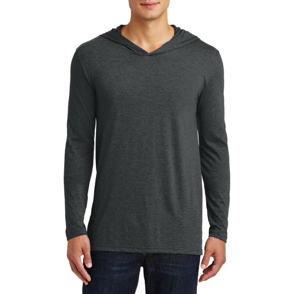 JustBlanks Perfect Tri Long Sleeve Hoodie Shoulder To Shoulder Taping, Black Frost, XL