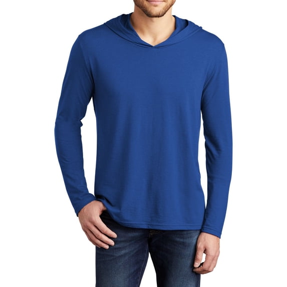 JustBlanks Perfect Tri Long Sleeve Hoodie Shoulder To Shoulder Taping, Deep Royal, S