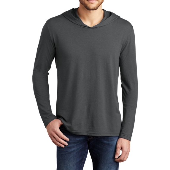 JustBlanks Perfect Tri Long Sleeve Hoodie Shoulder To Shoulder Taping, Charcoal, XS