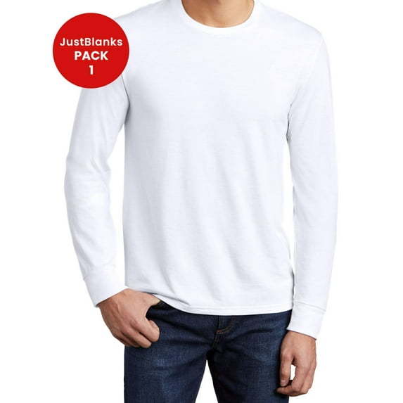JustBlanks Mens Soft Tri Blend Long Sleeve Shirt Lightweight Athletic Fit Crew Neck T Shirt
