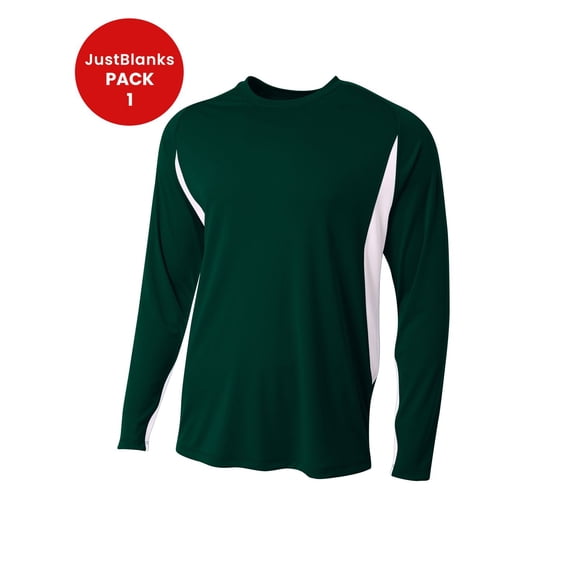 JustBlanks Plain Long Sleeve Shirt Men Active Quick Dry Crew Neck Jersey
