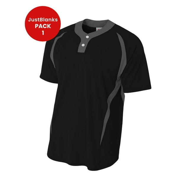 JustBlanks Short Sleeve Henley Shirts for Men - 2 Button Baseball Henley Tee