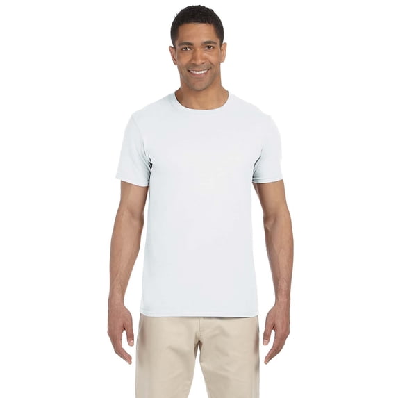 JustBlanks Softstyle T-Shirt Rib Collar Taped Neck And Shoulders For Comfort And Durability, White , M
