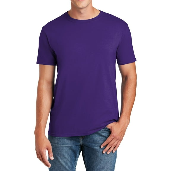 JustBlanks Softstyle T Shirt Modern Classic Fit Taped Neck Narrow Width Rib Collar