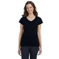 thumbnail image 1 of JustBlanks Softstyle Women's Fit V-Neck T-Shirt, BLACK, 3X, 1 of 1