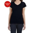 thumbnail image 1 of JustBlanks Womens Softstyle V Neck T-Shirt Lightweight Breathable Semi Fitted Cotton Tee, 1 of 1