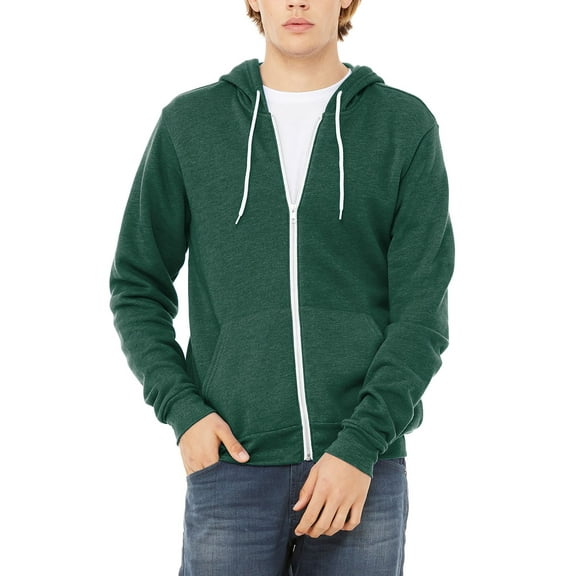 JustBlanks Full Zip Hoodie Sweatshirt Soft Cotton Blend Fleece Front Pockets Long Sleeve Casual Zip Up