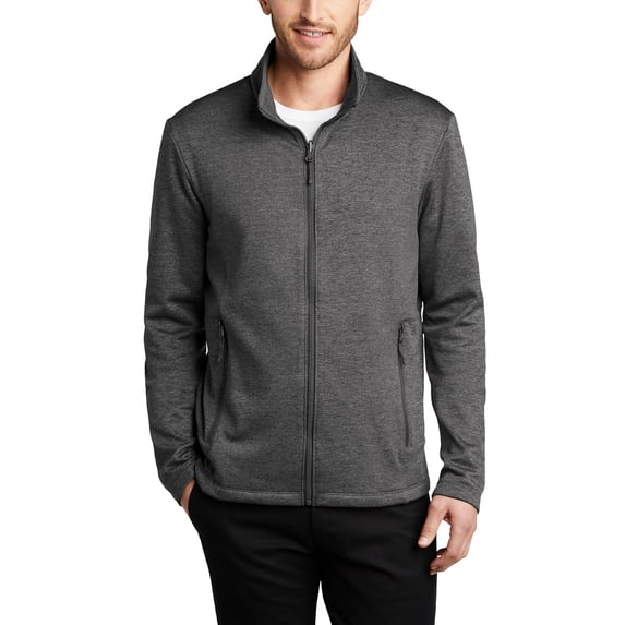 JustBlanks Striated Fleece Jacket Lightweight Warm Stretch Fabric with Full Zipper