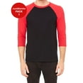 thumbnail image 1 of JustBlanks Three Quarter Sleeve Baseball T Shirt Pre Shrunk Contrast Raglan, 1 of 1