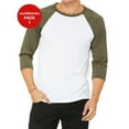 thumbnail image 1 of JustBlanks Three Quarter Sleeve Baseball T Shirt Pre Shrunk Contrast Raglan, 1 of 1