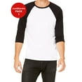thumbnail image 1 of JustBlanks Three Quarter Sleeve Baseball T Shirt Pre Shrunk Contrast Raglan, 1 of 1